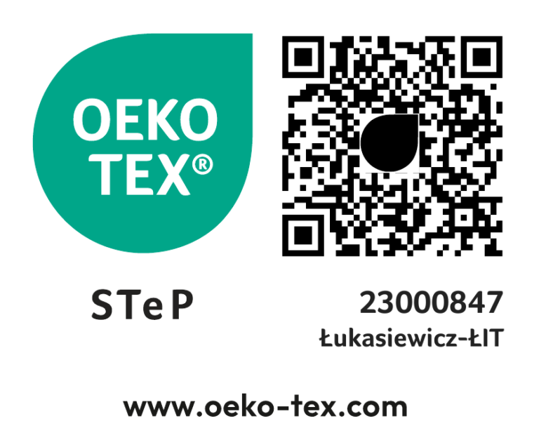 OEKO-TEX STeP – certyfikat nr 23000847, Łukasiewicz-ŁIT